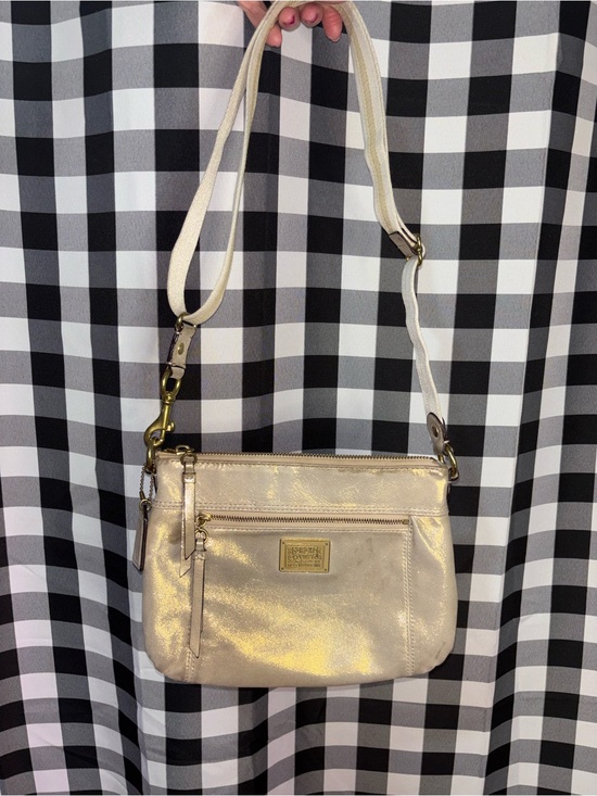 Coach Poppy Metallic Gold Leather Crossbody Bag